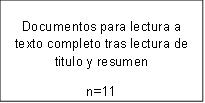 Documentos para lectura a texto completo tras lectura de titulo y resumen
n=11